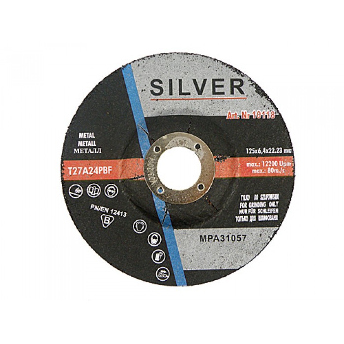Metalo šlifavimo diskas 125x6,4mm. 10vnt