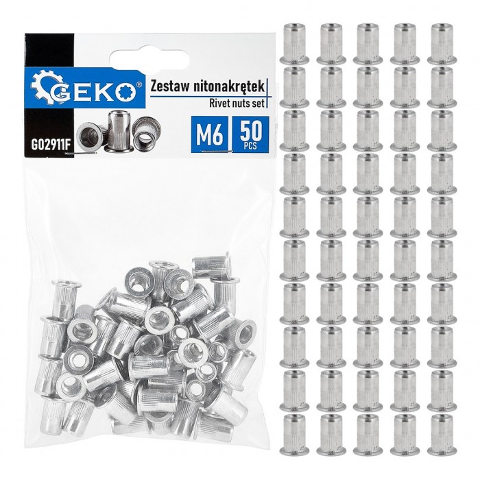Kniedės srieginės M6/50vnt. (Aliuminės) Kniedės srieginės M6/50vnt. (Aliuminės)