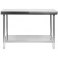 Nerūdijančio plieno darbo stalas su lentyna 1200 × 600 × 850 mm Nerūdijančio plieno darbo stalas su lentyna 1200 × 600 × 850 mm