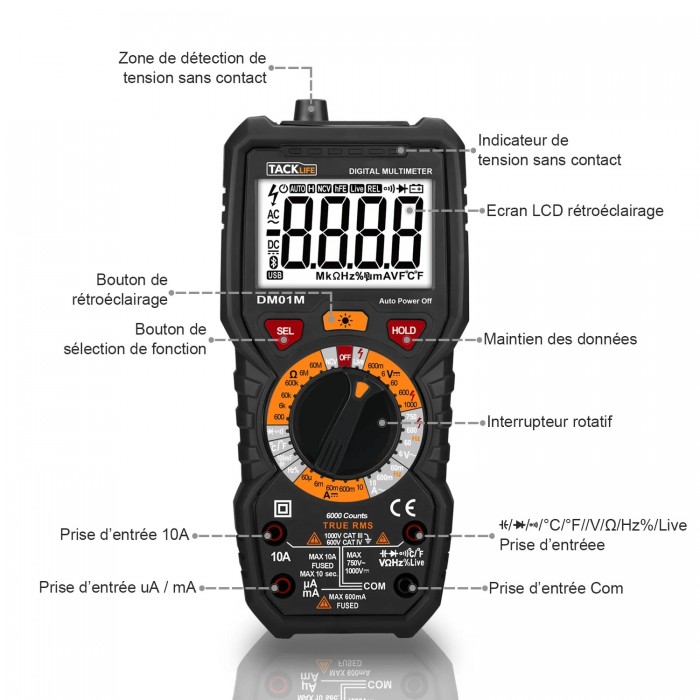 Multimetras Tacklife DM01M Multimetras Tacklife DM01M